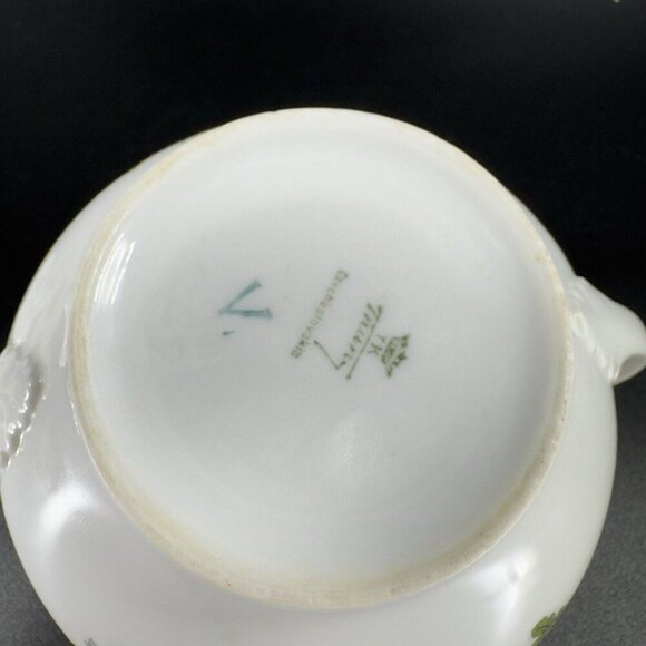 TK Thun Bohemia Czechoslovakia Sugar Bowl Porcelain Bird Flowers Pattern Vintage - Picture 8 of 15